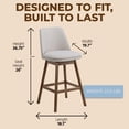 thumbnail image 3 of ROME + OAK Rowan 26" Swivel Counter Stool in Walnut Finish with White Fabric Seat, Set of 3, 3 of 13