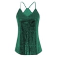 thumbnail image 2 of SGMVNU Womens Sequins Tank Tops V Neck Sleeveless Camisole Shirts 4X Women Sleeveless Tops Ladies Summer Trendy Tops Clubwear(Green,2XL), 2 of 3
