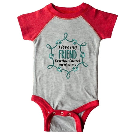 

Inktastic I Love My Friend Ovarian Cancer Awareness Gift Baby Boy or Baby Girl Bodysuit