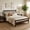 Brown, variant on PureDashio Natural Pine Queen Bed Frame, Spindle Headboard Solid Wood Platform Bed, No Box Spring Required, Mid-Century Wooden Bed Frame for Bedroom,Walnut