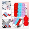 thumbnail image 2 of Fidget Toy Headphone Case Compatible with AirPods, Push Pop Bubble Silicone Protecive Earphone Case with 1 Dimple Toy, Soft Protecive Shell Shockproof Earphone Cover (Multicolor E, for Airpods 2&1), 2 of 6