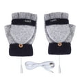 thumbnail image 2 of Idoravan Heated Gloves for Men Women Rechargeable ,USB Winter Men Women Fashion Cold Warm Heating Windproof Half Bare Finger Knit Gloves Gray, 2 of 9