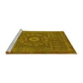 thumbnail image 2 of Ahgly Company Machine Washable Indoor Rectangle Abstract Yellow Modern Area Rugs, 2' x 4', 2 of 4