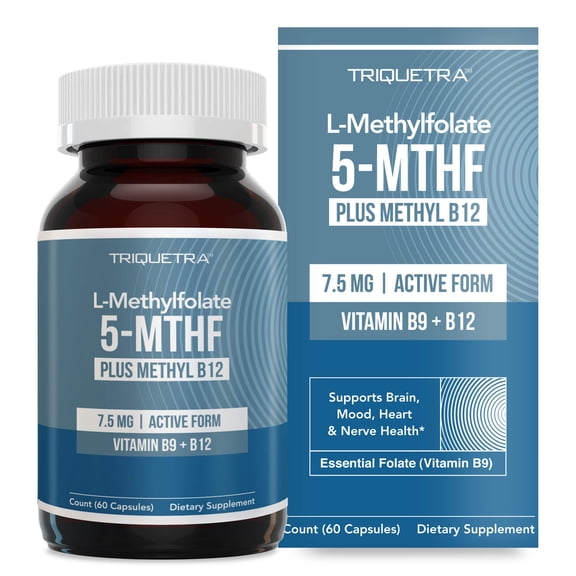 Triquetra Health L-Methylfolate (7.5 mg) Plus Methyl B12 Capsules