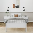 thumbnail image 2 of Plank+Beam Solid Wood Twin Bed Frame with Headboard, Modern Platform Bed for Adults, White, 2 of 10