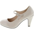 thumbnail image 2 of CHASE & CHLOE KIMMY-21 Women's Round Toe Pierced Mid Heel Mary Jane Style Dress Pumps, Nude, 10, 2 of 7