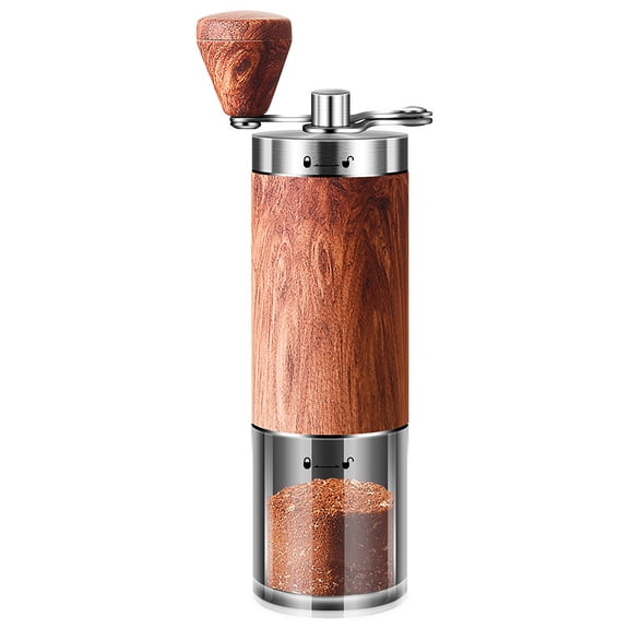 2 Pack Wooden Hand Crank Coffee Grinder, Manual Burr Mill with Adjustable Setting for Espresso, French Press, Travel & Home Use - Vintage Style