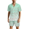 thumbnail image 1 of PRIYAL Men's Short Sleeve Pajama Sets Button Down Collar Sleepwear Soft Lounge Pjs Set Lightweight Men's Outfits, 1 of 9