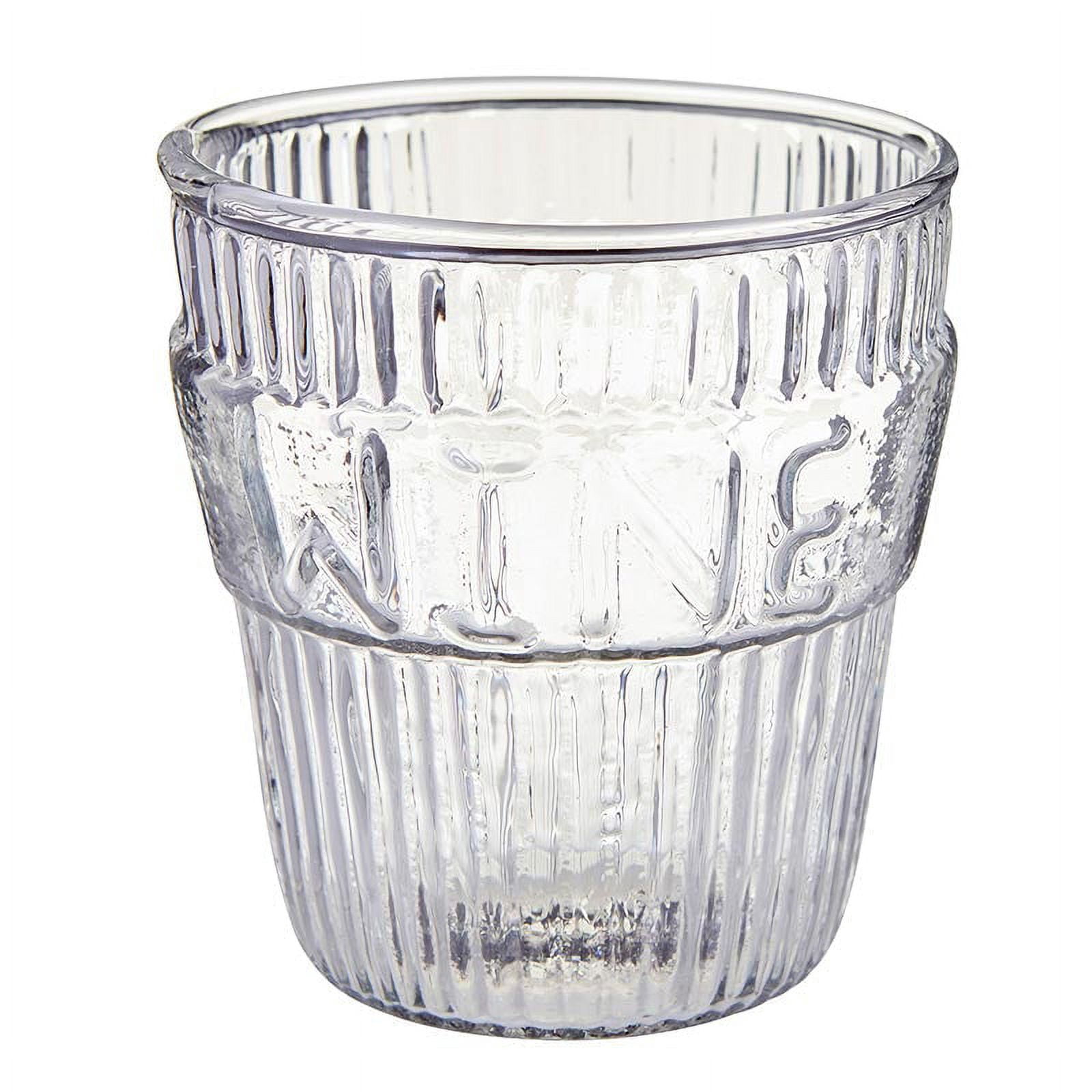 Creative Brands Vino and Wine Table Glass, 3.5-inch Height, Set of 4, Clear