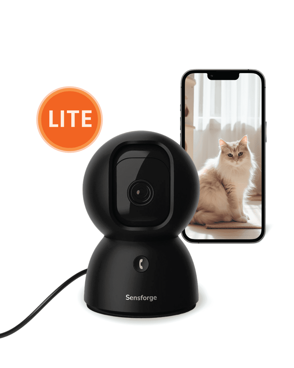 SensForge 2.5K Indoor Pan-Tilt Security Camera with AI Detection