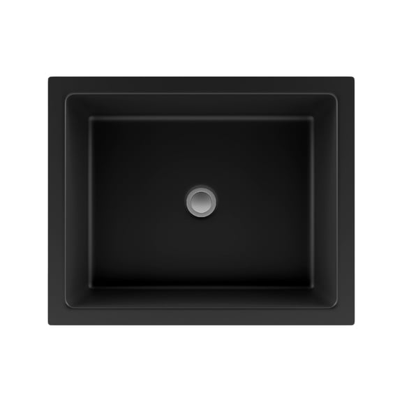 19" Rectangle Quartz Vanity Bathroom Sink, Galaxy Black Drop-In Sink, Undermount Bathroom Sink, Granite Vanity Basin by Lexicon Platinum LP-V330-K