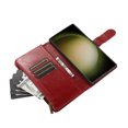 thumbnail image 6 of Allytechgroup Wallet Case for Samsung Galaxy S25 Ultra, Zipper Clutch Phone Case with Card Slots, Cash Pocket, Wrist Strap, Kickstand Stand Function, Magnetic Closure Flip Cover,Red, 6 of 6