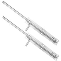 2 Pcs Deadbolt Gate Lock Bolts Sliding Door Hardware Silver