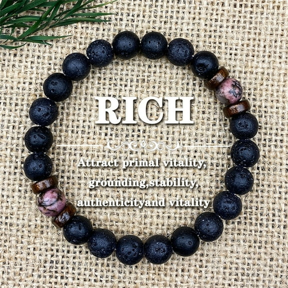 Healing Stone Bracelet for Women, Natural Gemstone Balance & Protection Bracelet - Spiritual Bead Anxiety Relief Jewelry with Meaning Card for Birthday Christmas Gifts