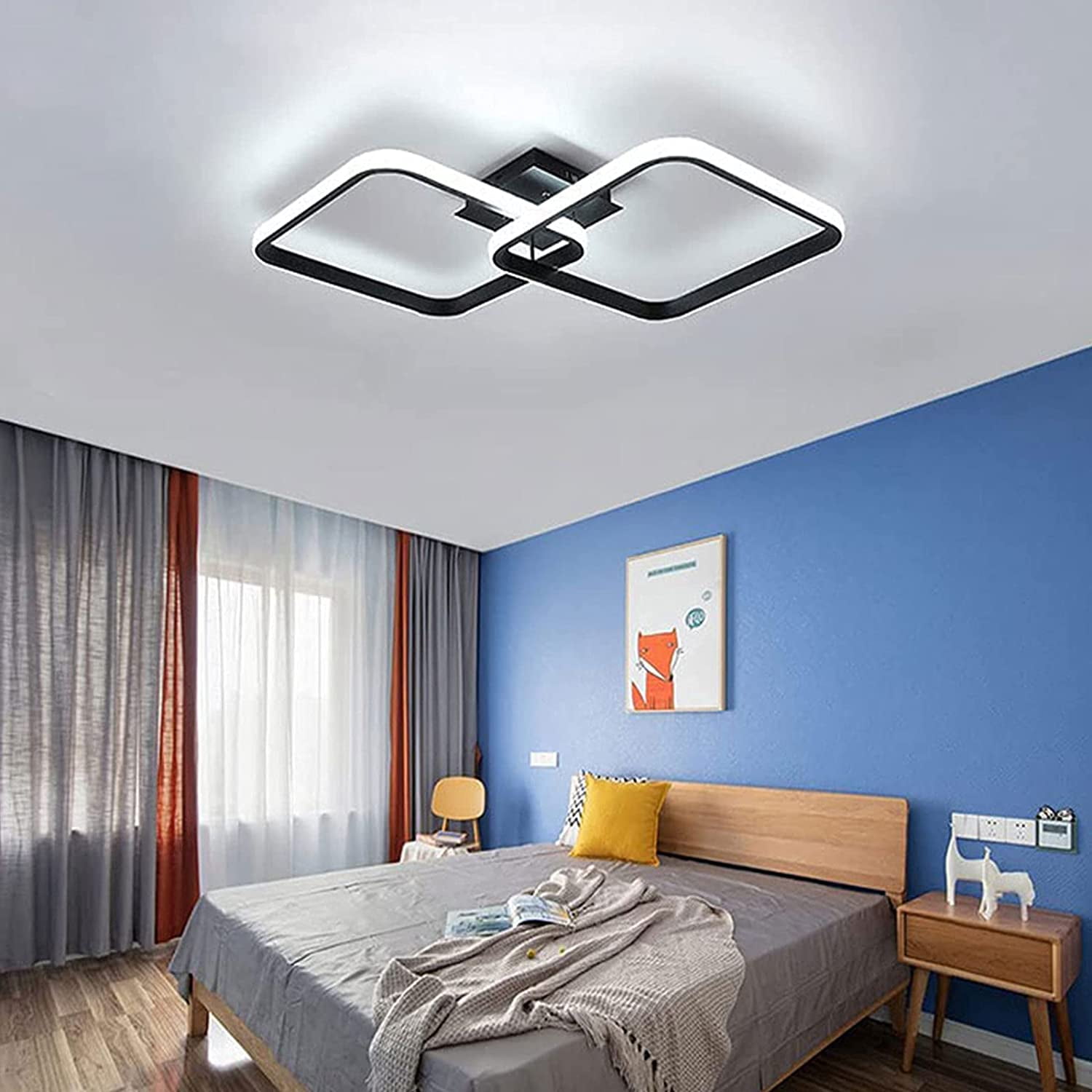 ADISUN Led Ceiling Light Modern Square Flush Mount Ceiling Lamps Fixtures for Bedroom Livingroom Cool White 6500K 42W