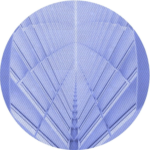 Ahgly Company Indoor Round Patterned Light Slate Blue Area Rugs, 4' Round