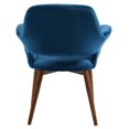 thumbnail image 3 of Chaise moderne en velours/metal, Bleu, 3 of 7