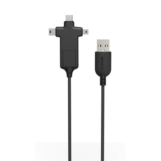 onn. 4-in-1 Power & Cable for Micro USB, Type Mini USB and Mini B Devices - Walmart.com
