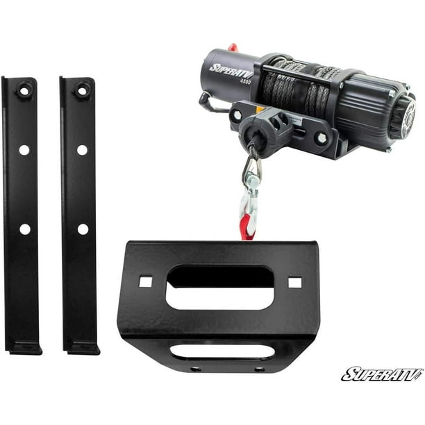 SuperATV 4500 lb Black Ops Winch with Heavy Duty Winch Mounting Plate