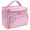 Pink, variant on BadPiggies Women's Travel Cosmetic Bags Makeup Case with Mirror Toiletry Handbag Pouch Organizer (Red)