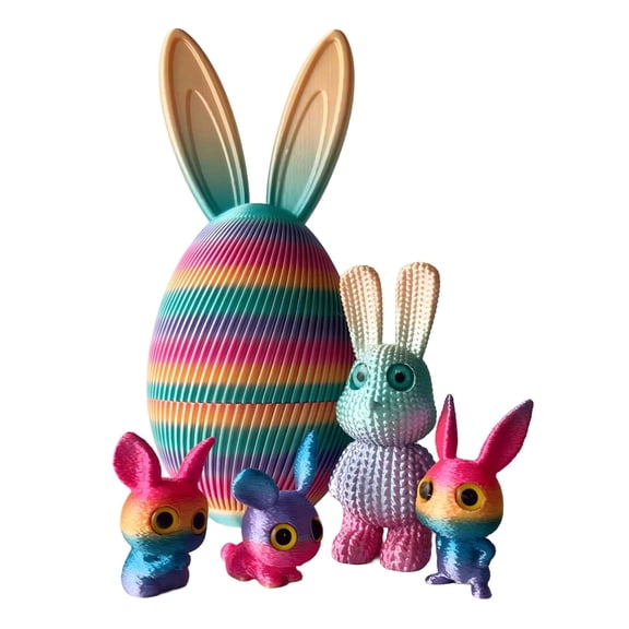 3D Printed Easter Eggs with Bunny Inside,8.46 inch,Rabbit Egg Figurine Desktop Ornament, Unique Easter Gift Set