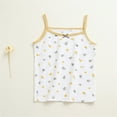 thumbnail image 2 of ZACPNCV Tank Top for Girls Summer Crewneck Tank Top Flower Prints Undershirts Underwear White 3-4 Years, 2 of 4