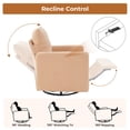 thumbnail image 4 of Bonzy Home 360° Swivel Glider Recliner Chair, Manual Rocking Recliner with Side Pockets & Armrest Bags, Compact Chair for Living Room，Orange, 4 of 7