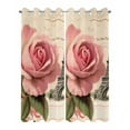 thumbnail image 2 of nqOlkjepod Outdoor Curtains for Patio Waterproof, Pink Spring Floral Outdoor Privacy Panels Grommet, Vintage Rose Flower Retro Blackout Outside Curtains for Porch/Cabana/Pergola 54"x84", 2 Panels, 2 of 8