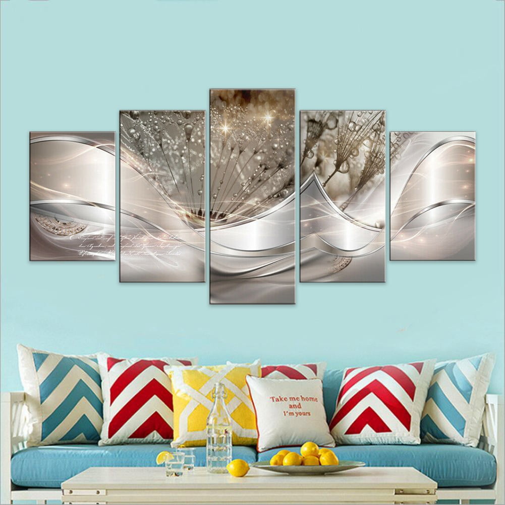 5Pcs Canvas Print Paintings Landscape Pictures Wall Art Modern Living Room Decor