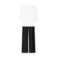 thumbnail image 2 of zfwon Lounge Wear Sets for Women UK Solid Color Cotton Linen Set V Neck Top and Wide Leg Trousers 2 Piece Outfit Breathable Casual Summer Wear with Pockets Linen Clothing Set, 2 of 5