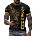 thumbnail image 5 of Mexico Men's Soccer Jersey, Men's Mexican Heritage Aztec Graphic T-Shirt, Short Sleeve Athletic Football Top, Eagle and Snake Emblem Fan Gear, 5 of 5