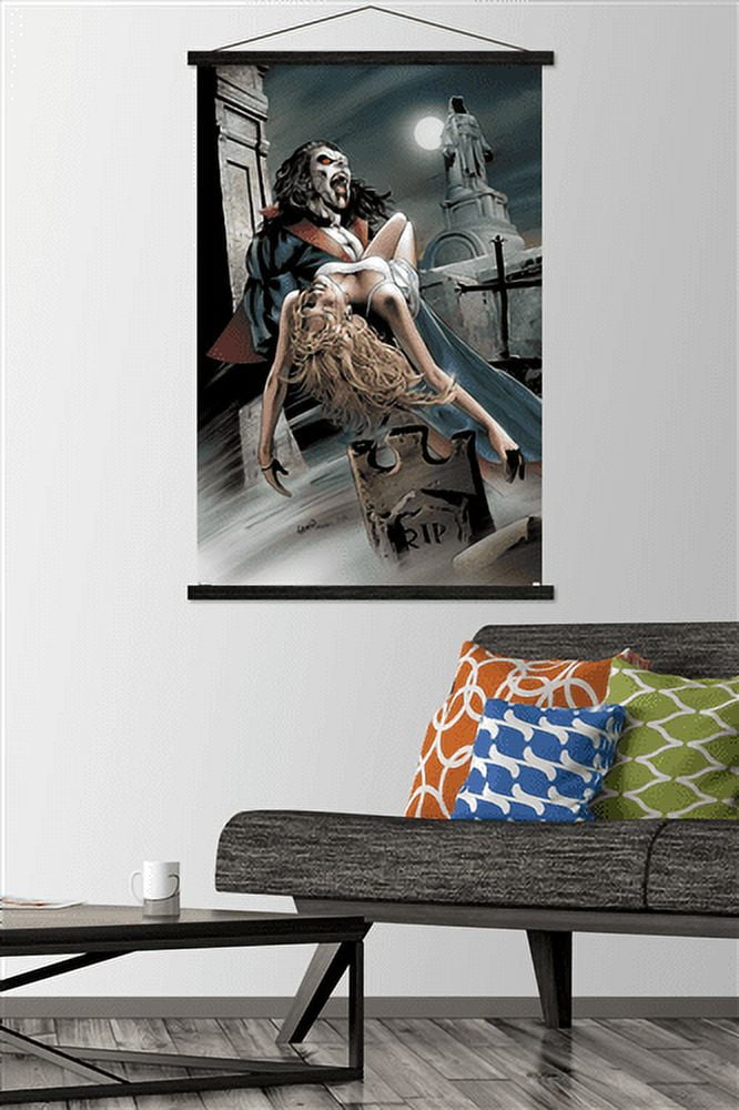Marvel Movie - Morbius - Graveyard Wall Poster with Wooden Magnetic Frame, 22.375" x 34"