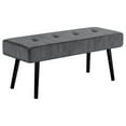 thumbnail image 3 of Entryway Bench - Grey Bench for Bedroom, Modern Ottoman End of Bed, Corduroy Padded Benches for Living Room, Foyer, Mudroom, Hallway - 39" L x 14" W x 17" H, 3 of 7