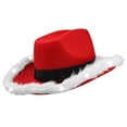 thumbnail image 4 of Fashion Christmas Cowboy Hats LED Santa Hat Western Cowgirl Cap Women Girl Cosplay New Year Party Decoration, 4 of 8