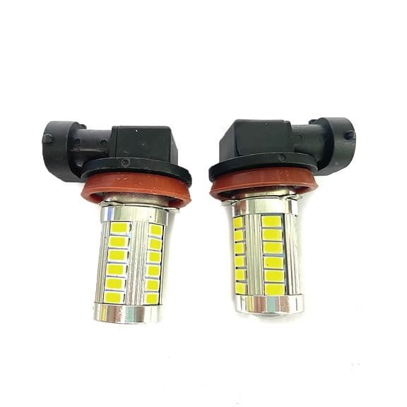 Leadwolf Car LED Fog Light Bulbs, 12V 1500 Lumen Bright Anti-fog Lights, 5630 33-SMD Plug and Play Power LED Bulbs, Universal 6500K DRL Replacement for Car Truck SUV (H8/H11) White