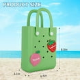 thumbnail image 2 of CAILDANL Mini Beach Rubber Tote Bag - Small Waterproof Bitty Washable Handbag with Charms for Women, 2 of 7
