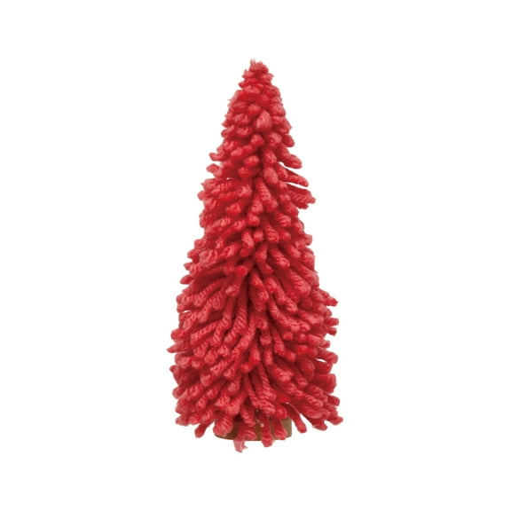 Creative Co-Op Fabric Yarn Tree with Wood Base, Hot Pink
