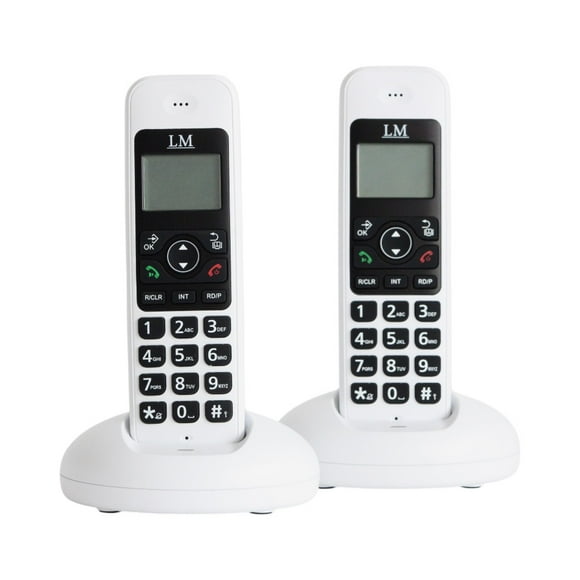 Set de 2 Teléfonos inalámbricos Avanzado con Pantalla LCD de 3 Líneas LM. LM-1702-2