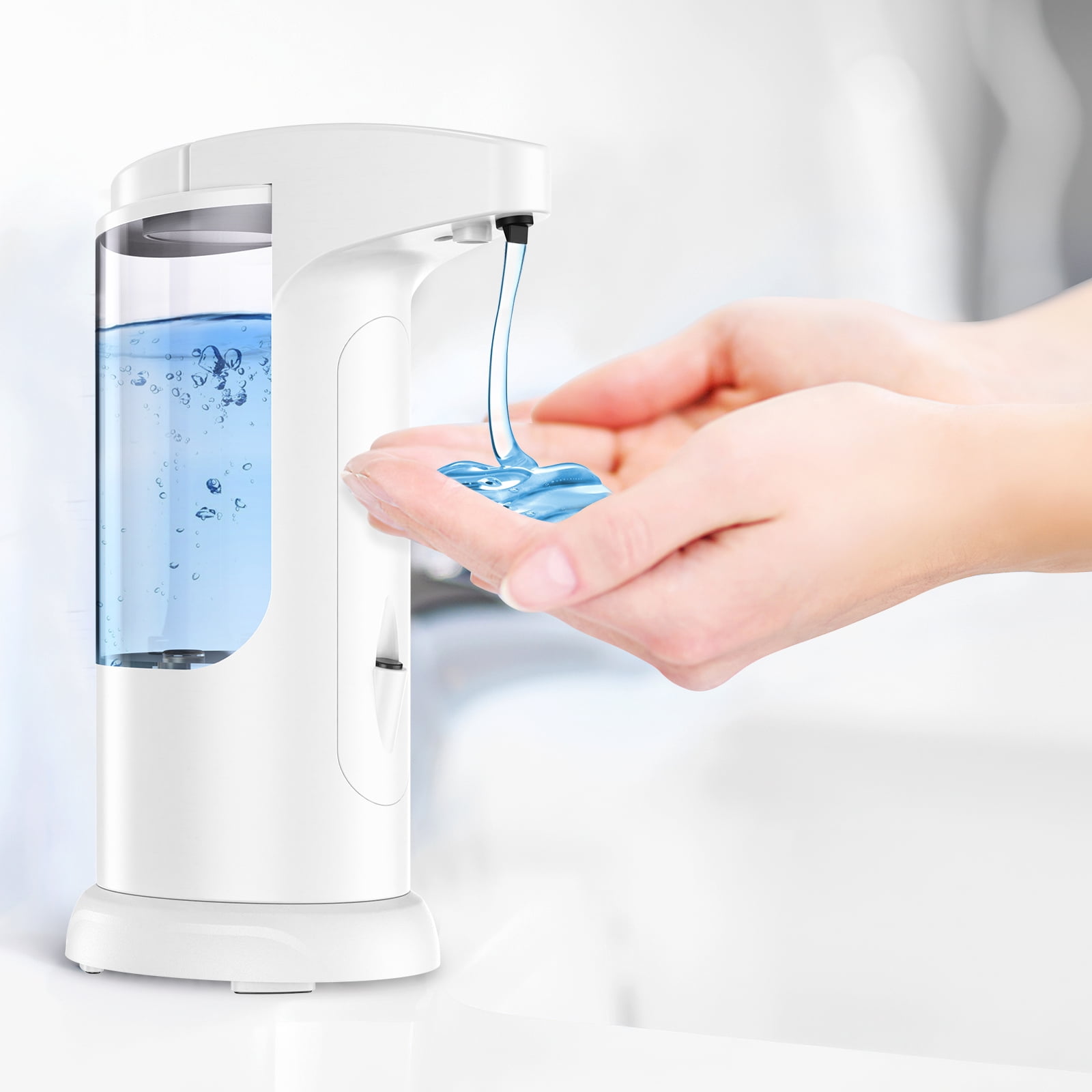 Soap Dispenser, AMIR Hand Soap Dispenser Waterproof Automatic Soap Dispenser for Kitchen Bathroom Facial Cleanser Washroom White