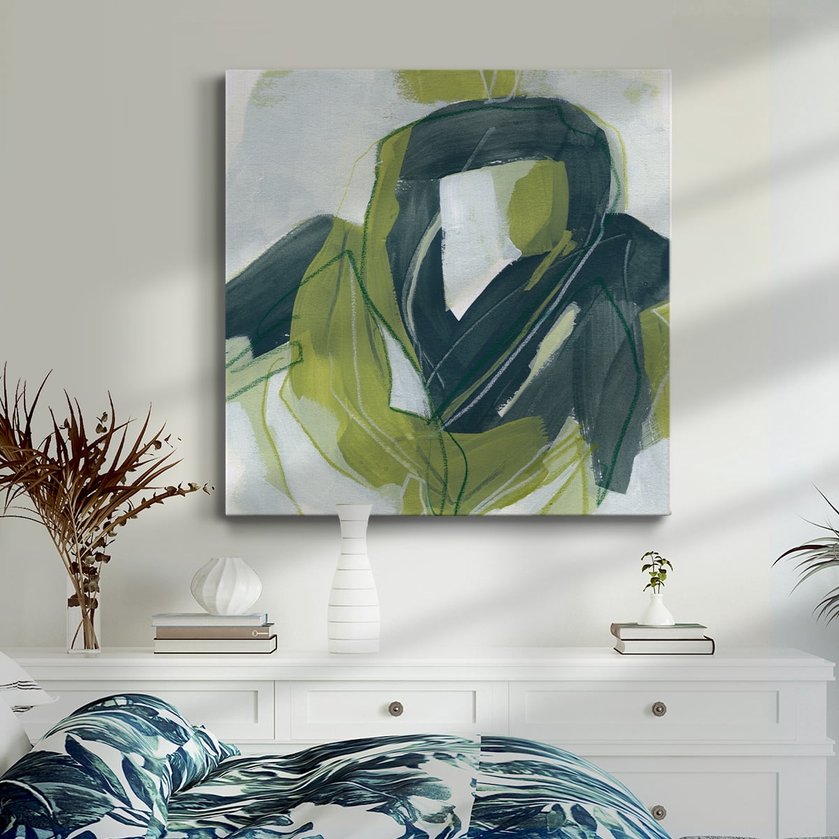 Wexford Home Verdigris Motion III-Premium Gallery Wrapped Canvas, 24" x 24" - Ready to Hang