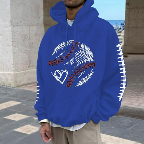 WILLBEST Sudaderas Navideñas para Hombre, Sudadera con Capucha y Estampado De Fútbol, Informal, Holgada, para Uso Diario, Cómoda, Cálida, con Forro, para Otoño e Invierno Mediana