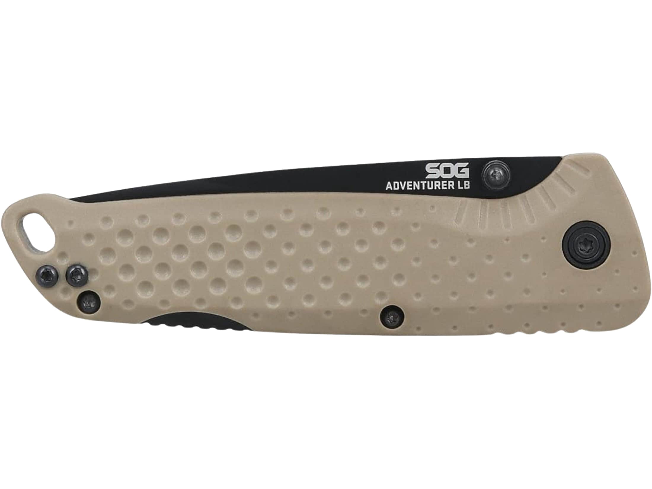 SOG Adventurer LB Pocket Knife 3" Drop Point 5Cr15MoV Titanium Nitride Blade Glass Filled Nylon Handle Flat Dark Earth