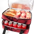 thumbnail image 5 of Rose Insulated Double Layered Lunch Bag with Two Compartments, Large Capacity 7.1x11.4x16.1 Inches, Handheld Meal Bag for Men and Women, 5 of 6