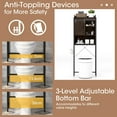 thumbnail image 5 of Topbuy Over The Toilet Storage Cabinet 4-Tier Bathroom Organizer w/ Adjustable Shelves Sliding Barn Door & Toilet Paper Holder Espresso, 5 of 9