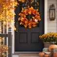 thumbnail image 7 of Fall Wreath for Front Door, Artificial Pumpkin Maple Leaf Wreath, Fall Decorations for Holiday Harvest Thanksgiving Fall Decor, 7 of 7