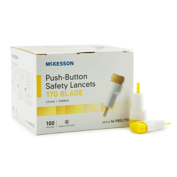 McKesson Safety Lancet Fixed Depth Lancet Blade 2.0 mm Depth 17 Gauge