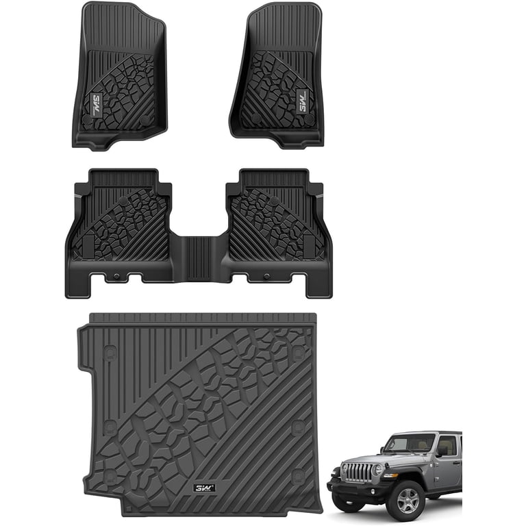 COSLAKE Cargo Mat For Jeep Wrangler 4XE Trunk, Jeep Wrangler 4XE Trunk Jeep Wrangler 4xe Accessory All Weather Cargo Liner Custom Made Waterproof Rear Trunk Liner Jeep 4xe Floor Mats