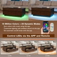 thumbnail image 4 of Hommpa LED Coffee Table with Lift Top and 2 Drawers, Hidden Compartment for Living Dining Room Walnut Sofa Side End Table, 4 of 14