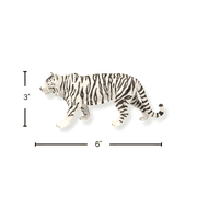 Zaga Toys, White Male Tiger, Hand-Painted Plastic Decorative Figurine