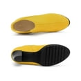 thumbnail image 3 of BLISSFUL STEP Women's Round Toe Block Heels Chelsea Ankle Boots Yellow 5.5, 3 of 5